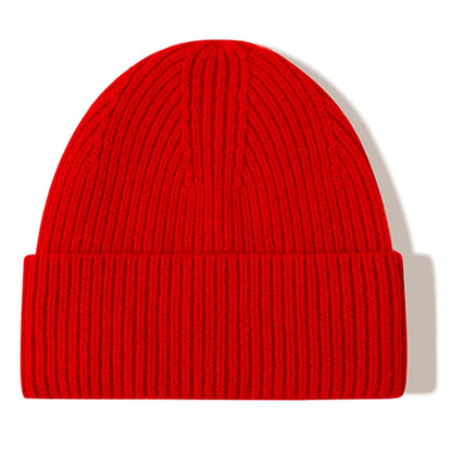 Men Women 100% Merino Wool Beanie Hats Winter Thermal Hat Cuffed Knit Ribbed Beanie Hiking Skiing One Size