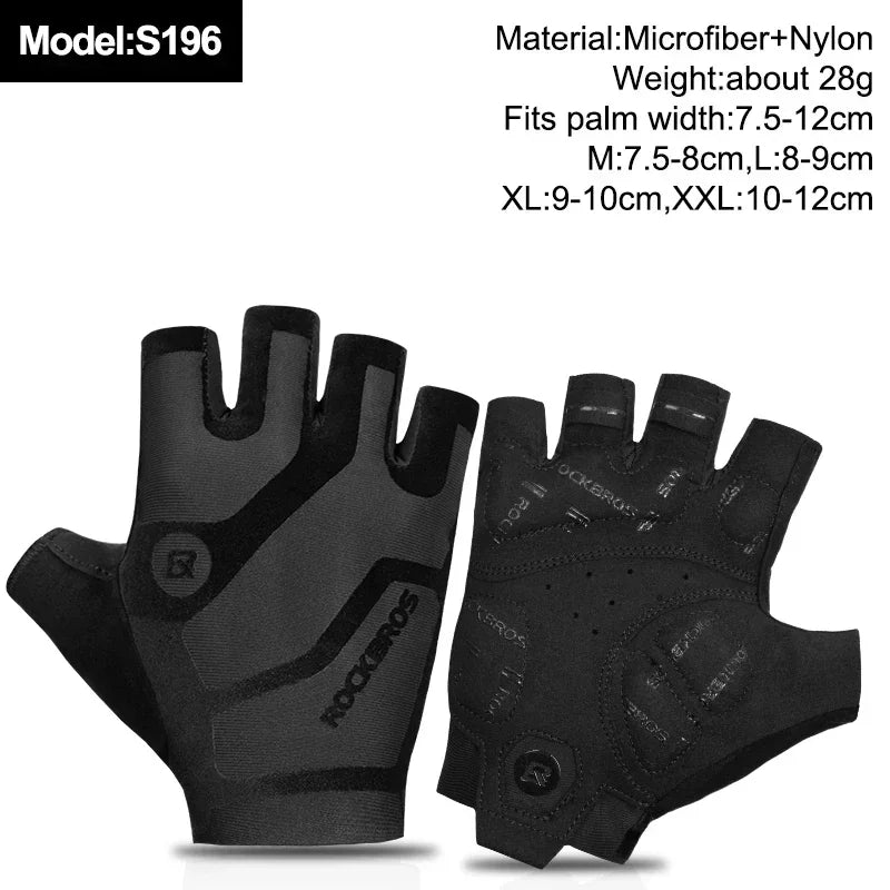 ROCKBROS New Road Bike MTB Gloves Microfiber Wear Resistant Gym Training Fingerless Glove Half Finger Bicycle Cycling Equipment