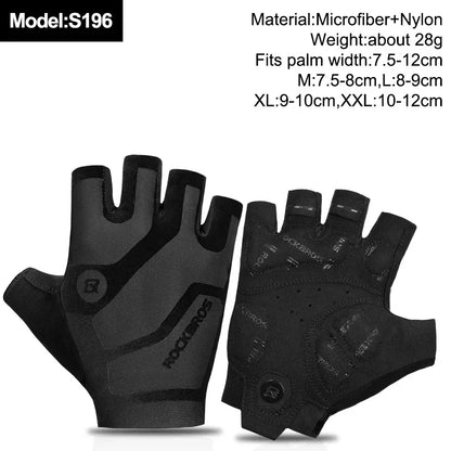 ROCKBROS New Road Bike MTB Gloves Microfiber Wear Resistant Gym Training Fingerless Glove Half Finger Bicycle Cycling Equipment