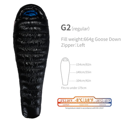 AEGISMAX G2 -8 Degree 800FP Goose Down Sleeping Bag Ultralight Outdoor Camping Hiking Sleeping Bag for Men & Women