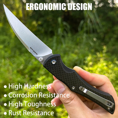 14C28N Steel Sharp Folding Knife Outdoor Camping Hunting Cutting Survival Hiking Fish Kitchen Portable Pocket Clip EDC ToolKnife