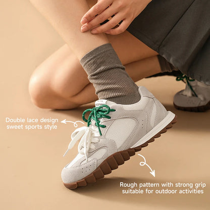 BEAUTODAY Casual Sneakers Women Mesh Patchwork Lace Up Ballet German Trainers Outdoors Ladies Sports Shoes Handmade 29935