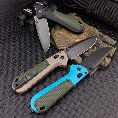 BM 430 Portable Folding Knife with D2 Blade Nylon Fiber Handle Suitable for Outdoor Camping Hiking and Picnicking Fruit Knife