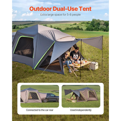 SucceBuy SUV Tent for Camping Waterproof PU2000mm Spacious Double Layer Design SUV Camping Tent with Shade Awning , Mesh Windows
