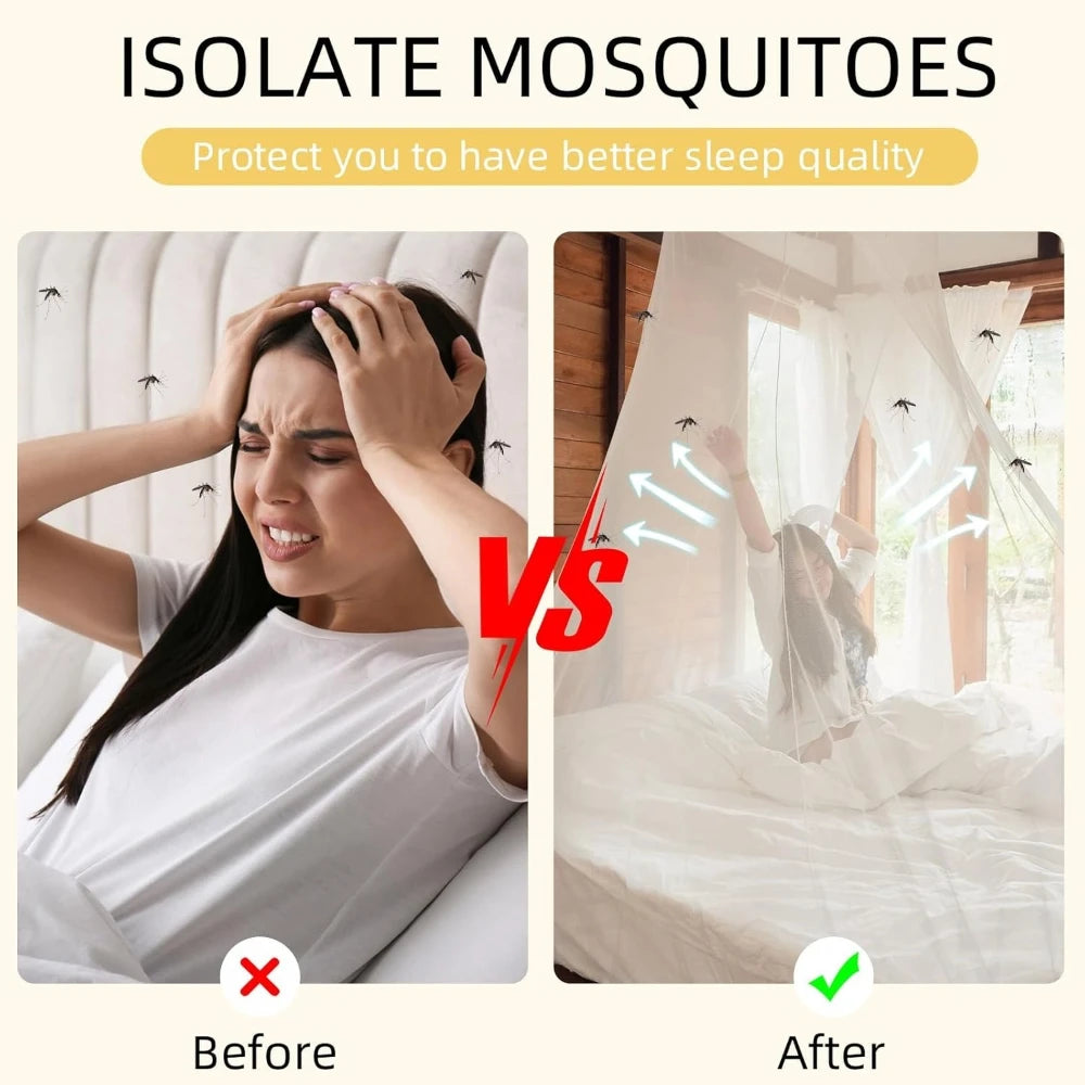 Breathable Portable Camping Mosquito Net 300x300x250cm Large Outdoor Travel Mosquito Insect Proof Tent White Black Zanzariera