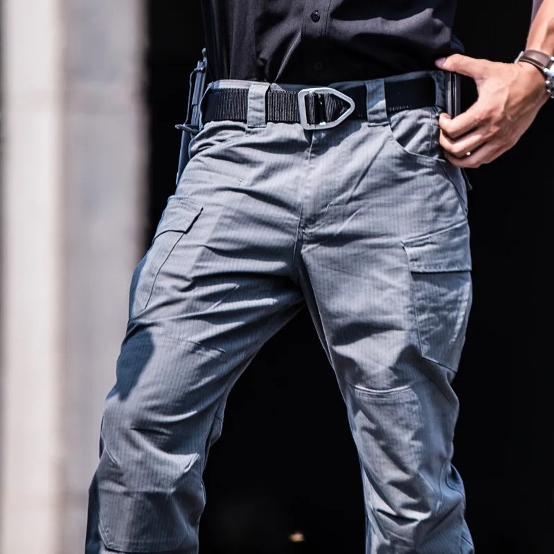 Mens Tactical Cargo Pants Elasticity Outdoor Urban Commute Comfortable Waterproof Multi-pocket Climbing Hiking Casual Pants Male