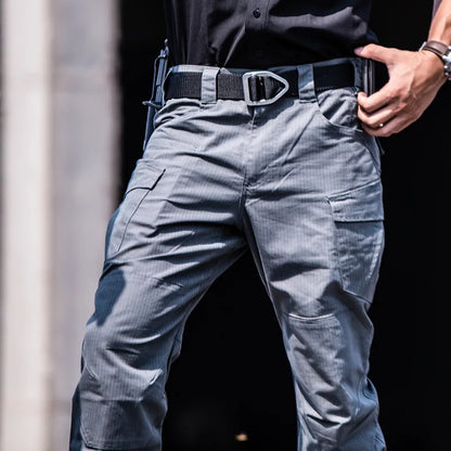 Mens Tactical Cargo Pants Elasticity Outdoor Urban Commute Comfortable Waterproof Multi-pocket Climbing Hiking Casual Pants Male