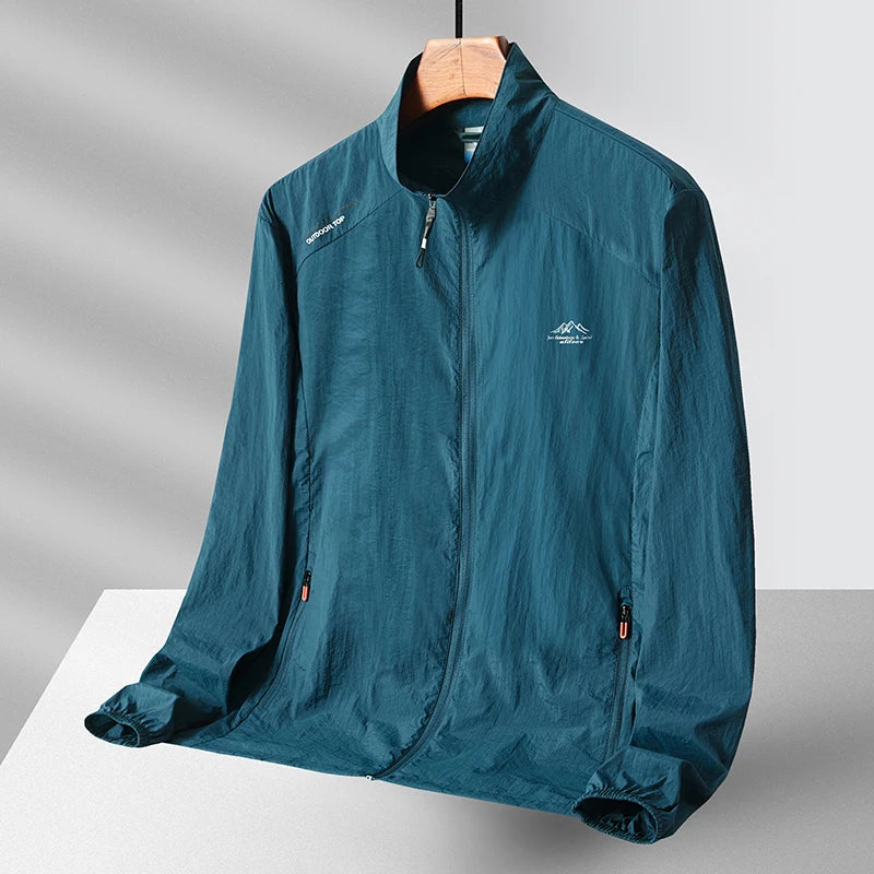 Hiking Quick Dry Lightweight Jacket Men Summer Camping Fishing Sun Protection Jacket Ultra Light Hooded Casual Outwear Skin Coat
