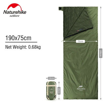 Naturehike LW180 Sleeping Bag Ultralight Waterproof Cotton Sleeping Bag Summer Hiking Camping Sleeping Bag