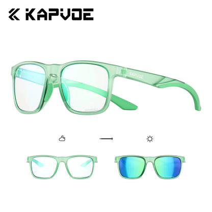 Kapvoe Polarized Sunglasses Men Lightweight Frame Anti Glare Driving Fishing Golf Outdoors Photochromic Glasses Running Women