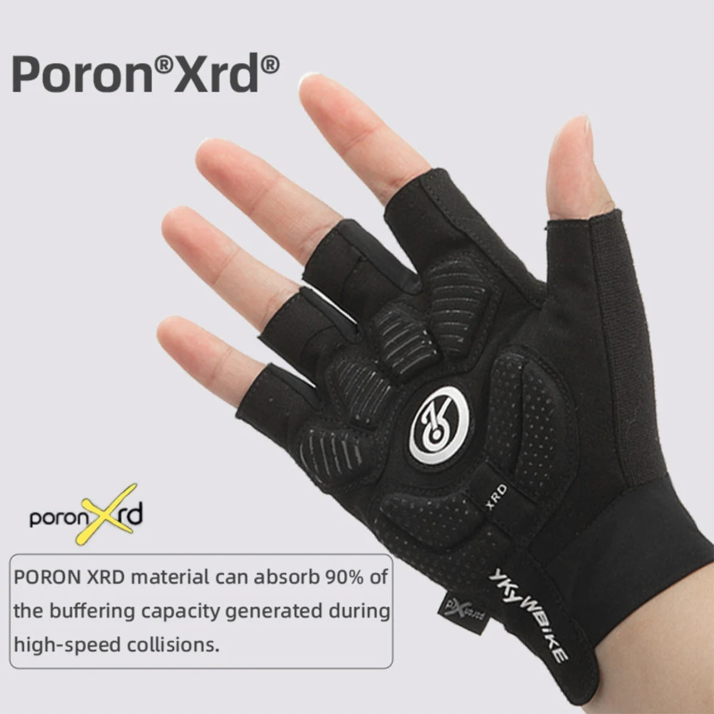 YKYWBIKE Cycling Gloves Unisex Half Finger PORON XRD Summer Breathable Shock Absorbing Bicycle Outdoors Road Bike Gloves