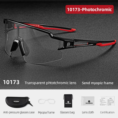 ROCKBROS Photochromic Polarized Bicycle Sunglasses UV400 Sunscreen Fishing Camping Hiking Riding Men Women Eyeglasses Eyewear
