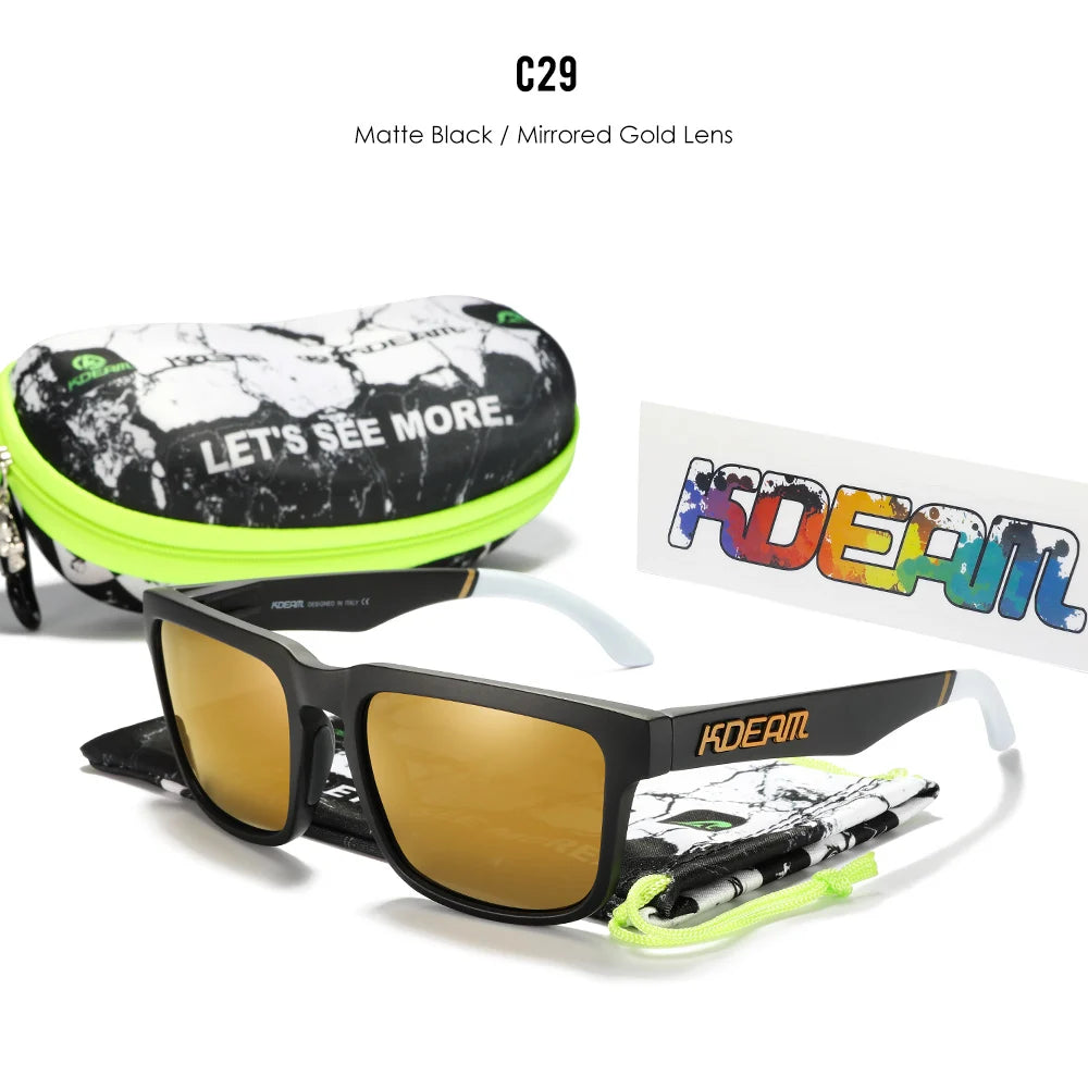 KDEAM Men's Polarized Sunglasses Square Casual Outdoors Sun Glasses Women Unisex Sunglass For Couple With New Package