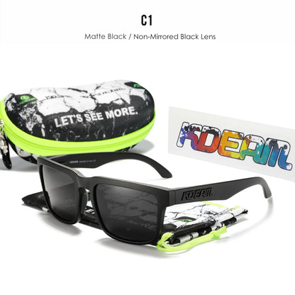 KDEAM Men's Polarized Sunglasses Square Casual Outdoors Sun Glasses Women Unisex Sunglass For Couple With New Package