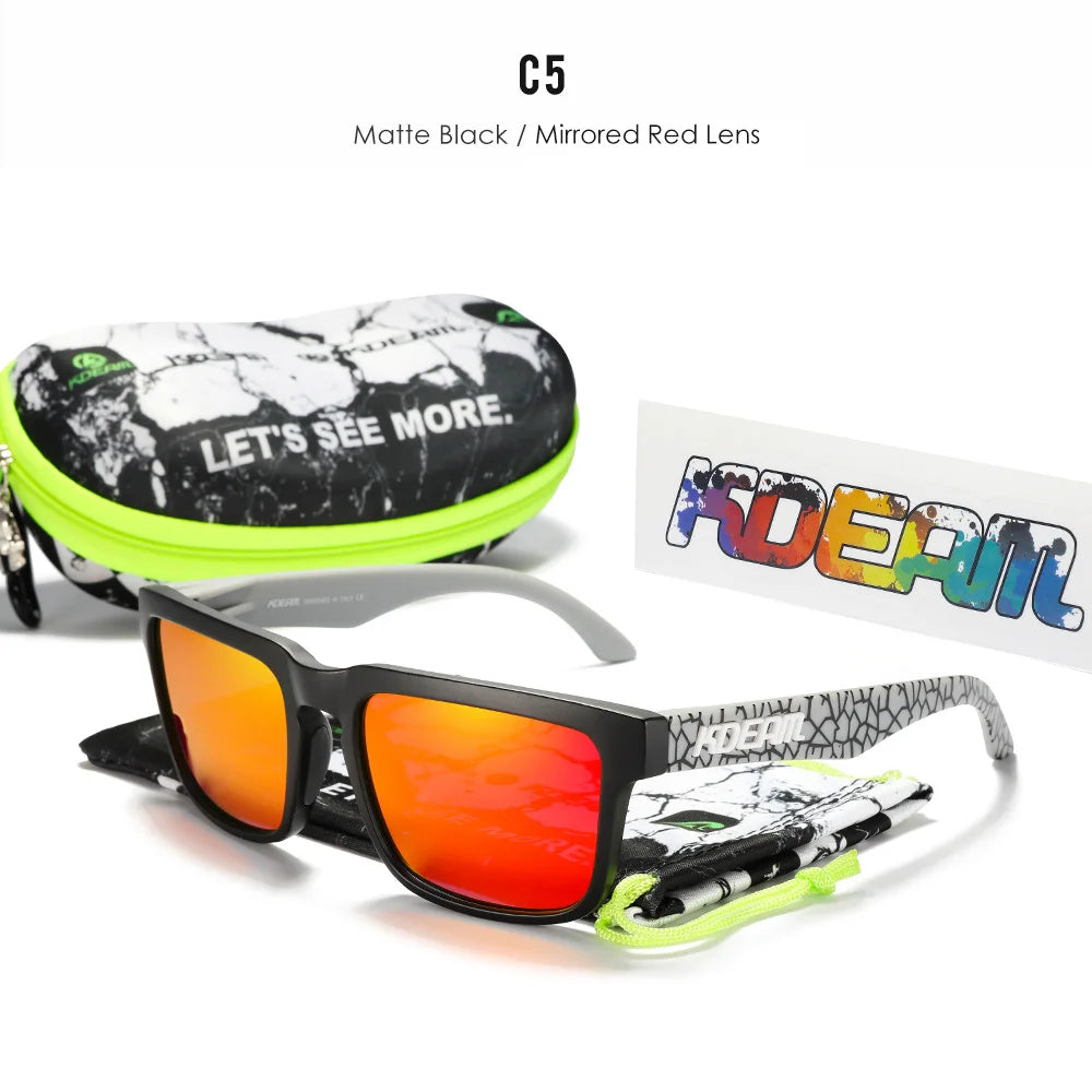 KDEAM Men's Polarized Sunglasses Square Casual Outdoors Sun Glasses Women Unisex Sunglass For Couple With New Package