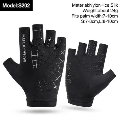 ROCKBROS New Road Bike MTB Gloves Microfiber Wear Resistant Gym Training Fingerless Glove Half Finger Bicycle Cycling Equipment