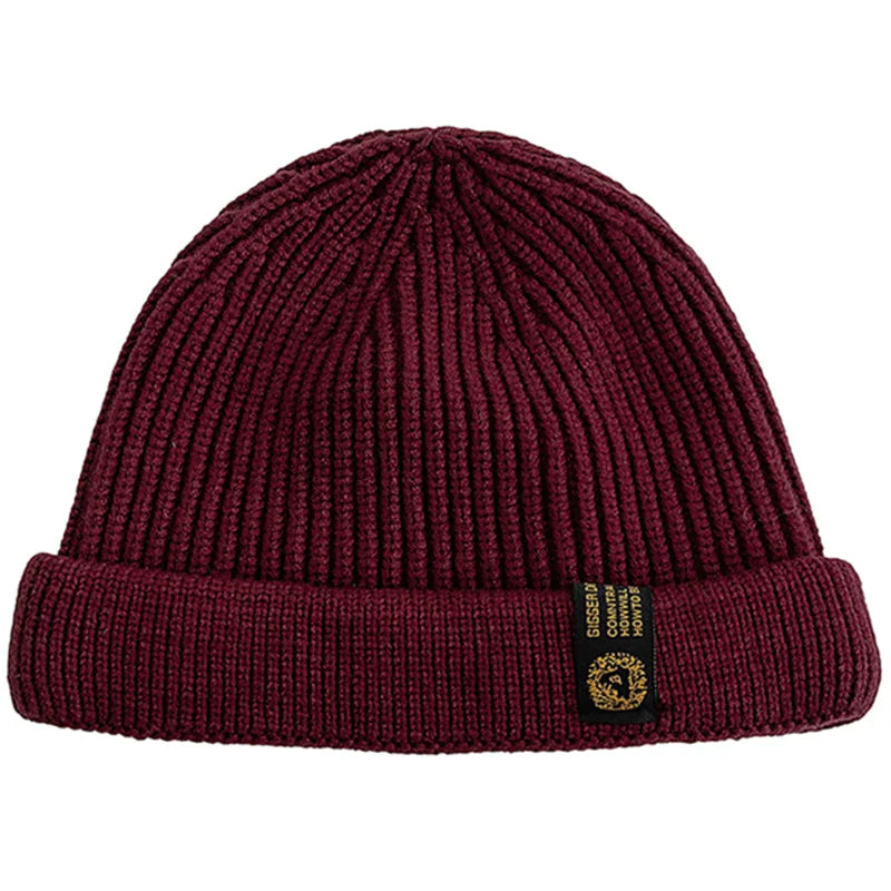 New Men Outdoor Skull Cap Fashion Short Melon Winter Dandy Hats Sailor Style Landlord Hats For Men Autumn Short Beanie Cap