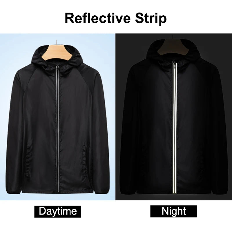CHRLCK Men's Hiking Jackets Waterproof Women Sun Protection Windbreaker Camping Climbing Outdoor Coat Unisex Portable Clothes