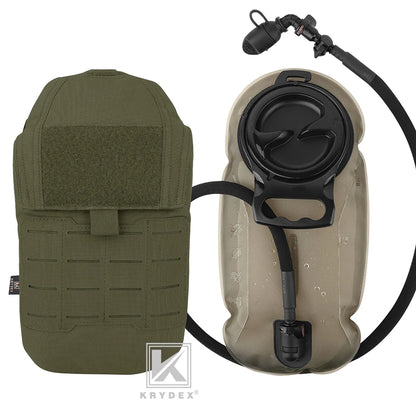 KRYDEX Tactical 1.5L 50oz Hydration Bladder Pouch Low Profile Hydra Carrier MOLLE Water Pack Bag Outdoor Hiking Accessories