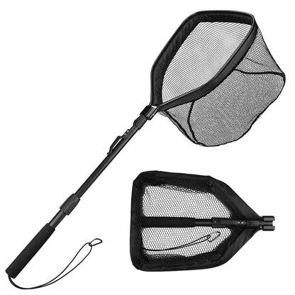 Fishing Net Fish Floating Landing Nets with Foldable Telescopic Pole Handle&Nylon Mesh for Saltwater Freshwater Catch&Release