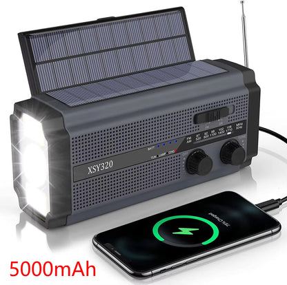 Woopker 10000mAh FM Radio HRD-907 Solar Hand-Carry Portable Emergency Radio AM/FM/SW Waterproof Reading Light SOS for Outdoors
