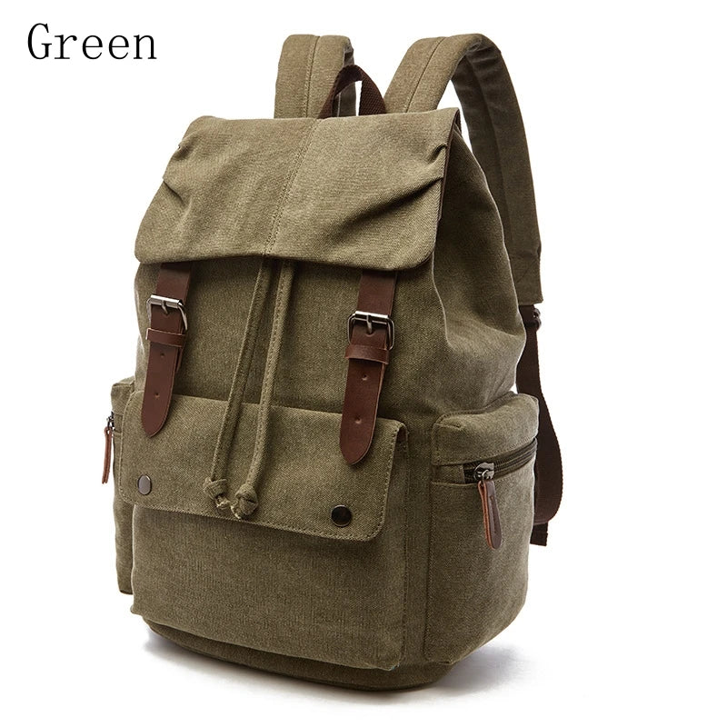 Vintage Canvas Backpack Simple Leisure Computer Bag Portable Hiking Travel Backpack Large Capacity Men Women Universal Schoolbag