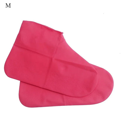 1 Pair Latex Shoe Covers for Rain Waterproof Thickened Reusable Boots Covers for Men Women Cycling Climbing Travel Hiking Camp