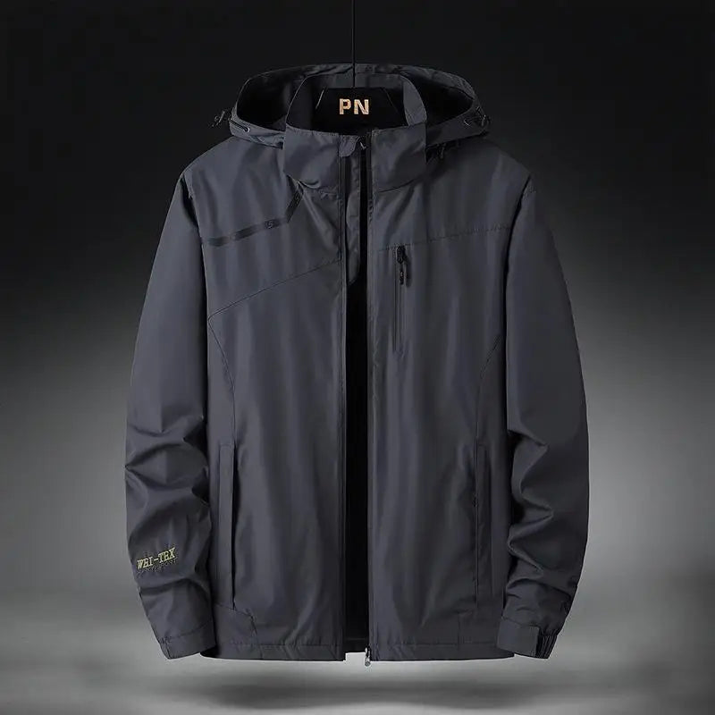 Spring Autumn Sports Windbreaker Hiking and Mountaineering Clothing Waterproof Windproof with Hat Outdoor Thin Coat Print LOGO