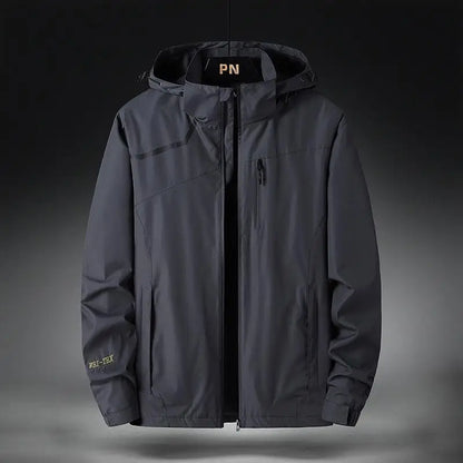 Spring Autumn Sports Windbreaker Hiking and Mountaineering Clothing Waterproof Windproof with Hat Outdoor Thin Coat Print LOGO