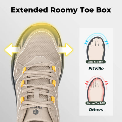 Fittington Hiking Shoes Water Repellent Wide Men Sneakers Trekking Trails Cushioning Walking Climbing Shoes for Men Lightweight