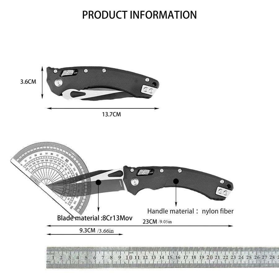 MSI Portable Foldable Knife Durable 8Cr13Mov Steel Blade Durable Outdoor Camping Hiking EDC Cutting Tasks Gift for Men