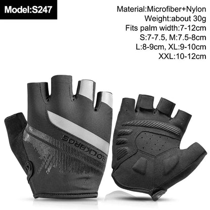 ROCKBROS New Road Bike MTB Gloves Microfiber Wear Resistant Gym Training Fingerless Glove Half Finger Bicycle Cycling Equipment