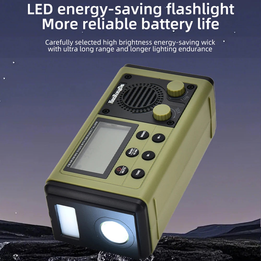 Woopker 10000mAh FM Radio HRD-907 Solar Hand-Carry Portable Emergency Radio AM/FM/SW Waterproof Reading Light SOS for Outdoors
