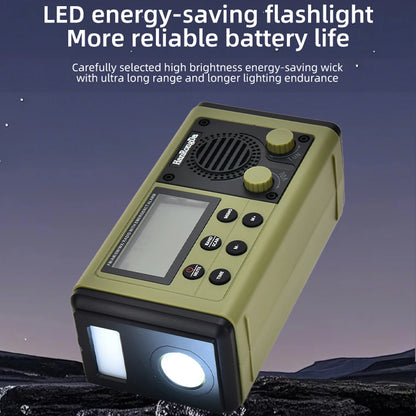 Woopker 10000mAh FM Radio HRD-907 Solar Hand-Carry Portable Emergency Radio AM/FM/SW Waterproof Reading Light SOS for Outdoors