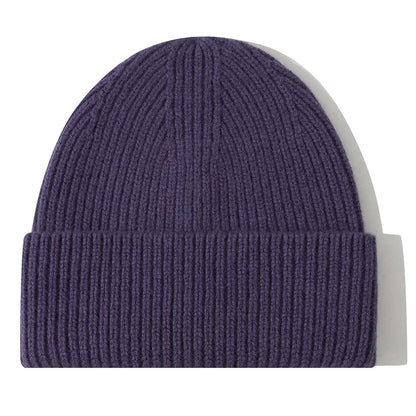 Men Women 100% Merino Wool Beanie Hats Winter Thermal Hat Cuffed Knit Ribbed Beanie Hiking Skiing One Size