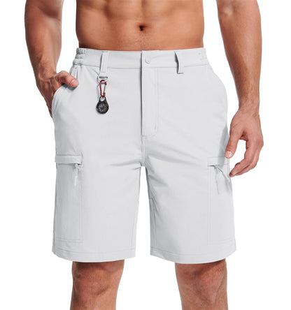 MAGCOMSEN Men's Cargo Shorts Multi-Pocket Elastic Breathable Quick-Drying Outdoor D-Ring Design Shorts Hiking Fishing Shorts