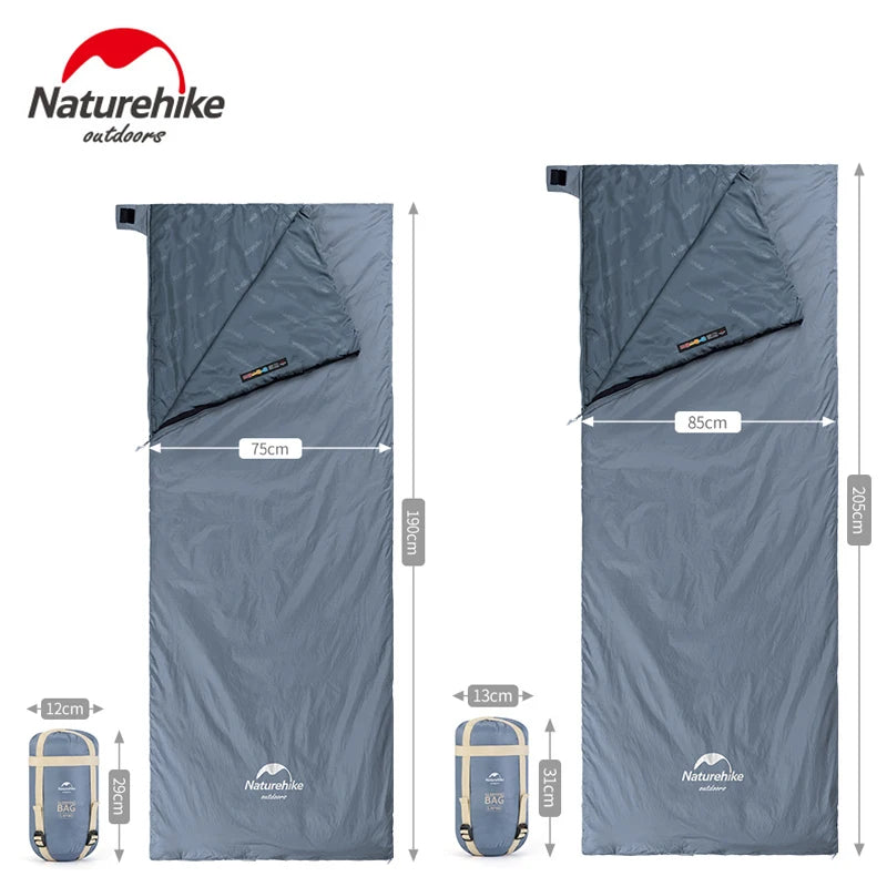 Naturehike LW180 Sleeping Bag Ultralight Waterproof Cotton Sleeping Bag Summer Hiking Camping Sleeping Bag