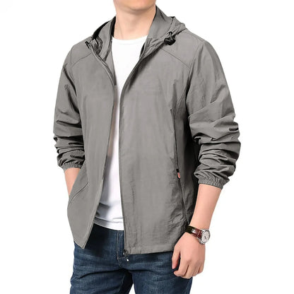 Hiking Quick Dry Lightweight Jacket Men Summer Camping Fishing Sun Protection Jacket Ultra Light Hooded Casual Outwear Skin Coat