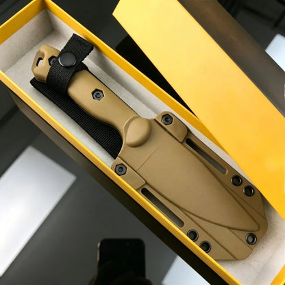 BK18 Fixed Blade EDC Knife D2 Steel Blade with Nylon Fiberglass Handle & Sheath, Portable Outdoor Tool for Camping Hiking