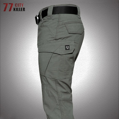 Mens Tactical Cargo Pants Elasticity Outdoor Urban Commute Comfortable Waterproof Multi-pocket Climbing Hiking Casual Pants Male