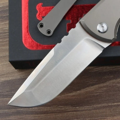 Multi-functional Folding Knife D2 Steel Blade Titanium Alloy Handle Ergonomic Handle Outdoor Camping Hiking EDC Cutting Purposes