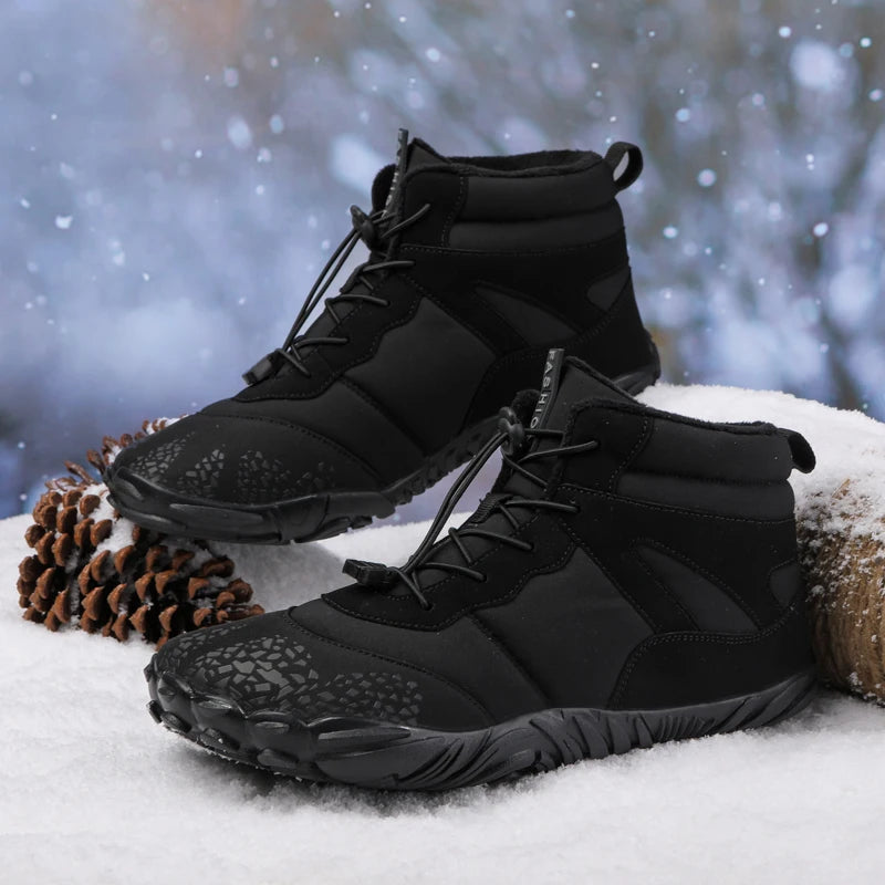 Barefoot Boots Women Winter Snow Boots for Men Plush Warm Ankle Shoes Non-slip Outdoor Waterproof Hiking Shoes Plus Size