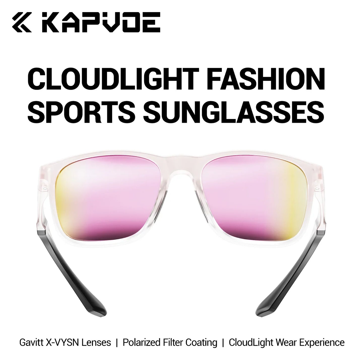 Kapvoe Polarized Sunglasses Men Lightweight Frame Anti Glare Driving Fishing Golf Outdoors Photochromic Glasses Running Women