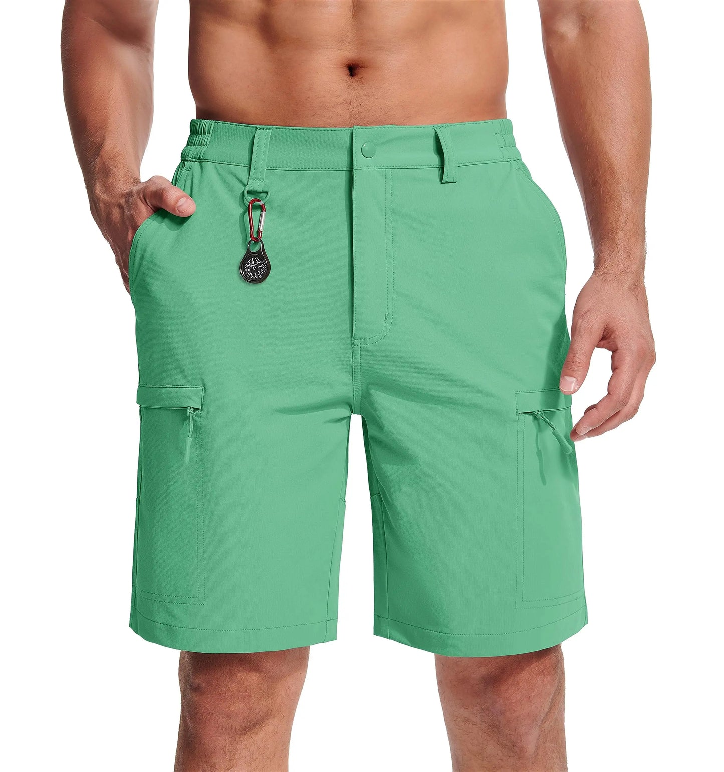 MAGCOMSEN Men's Cargo Shorts Multi-Pocket Elastic Breathable Quick-Drying Outdoor D-Ring Design Shorts Hiking Fishing Shorts