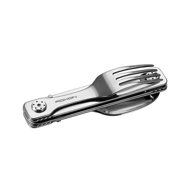Portable 3-in-1 Tableware Set Stainless Steel Knife Fork Spoon Outdoor Camping Field Exquisite Multifunctional Equipment Tools