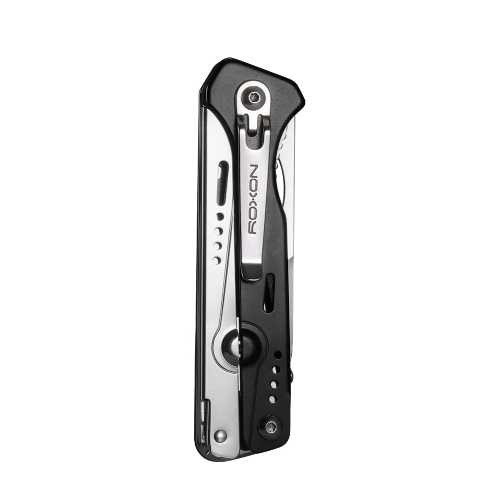 ROXON S501U Folding Pocket Scissors and replaceable Knife blade with belt clip, 2 in 1 Multi-tool for Outdoors, Camping, Hiking,
