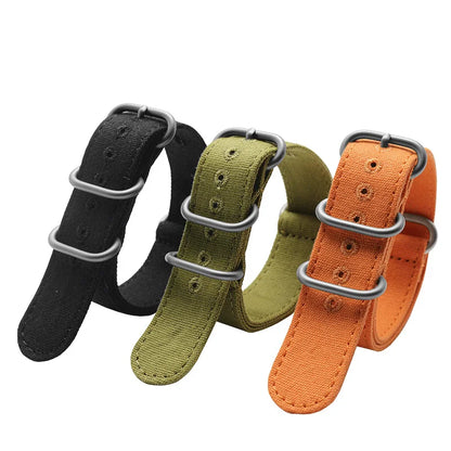 For any brand watch Fabric Military watchband watch Climbing Sports wristband straps 20 22 24 26mm men' Cotton canvas bracelet