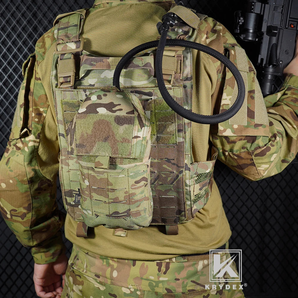 KRYDEX Tactical 1.5L 50oz Hydration Bladder Pouch Low Profile Hydra Carrier MOLLE Water Pack Bag Outdoor Hiking Accessories