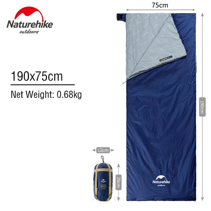 Naturehike LW180 Sleeping Bag Ultralight Waterproof Cotton Sleeping Bag Summer Hiking Camping Sleeping Bag