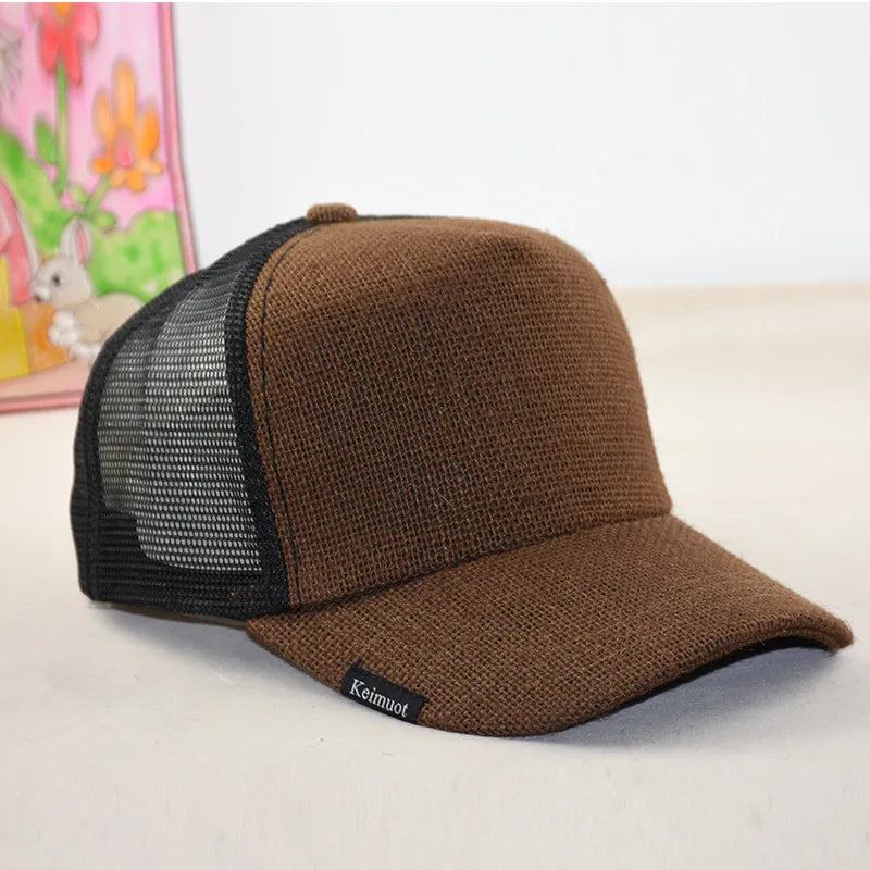 Linen Baseball Cap Dad Summer Outdoors Sun Caps Women Casual Sport Hat Big Head Men Oversize Large Trucker Hats 57-65cm